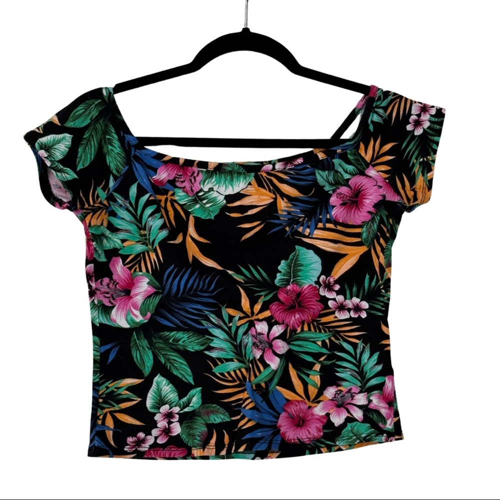 🌺 Joyce Leslie Tropical Floral Off-Shoulder Top | Size L 🌺